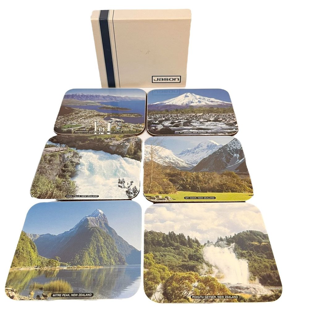 Jason New Zealand Island Scenic Coasters 4.5” X 3.75” Box Set Of 6 Queenstown